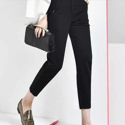 韩版休闲裤女长裤修身垮裤显瘦西装裤子